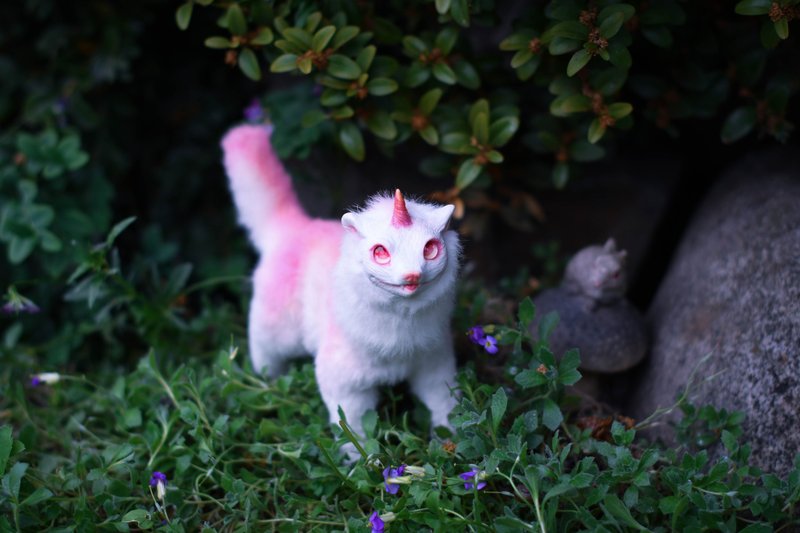 室內可動娃娃狐狸獨角獸狐狸精。 - 玩偶/公仔 - 其他材质 白色