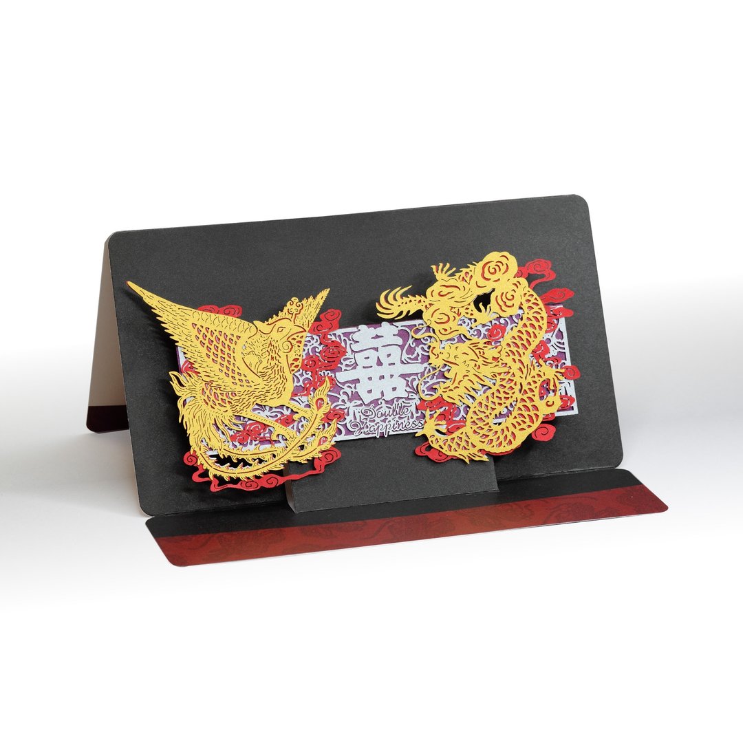游龙戏凤 - POSTalk 纸艺术立体卡 (LGC-08) 结婚贺卡 - 卡片/明信片 - 其他材质 多色