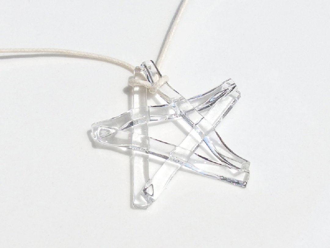 Glass star (star [clear]) necklace [made-to-order] - 项链 - 玻璃 透明
