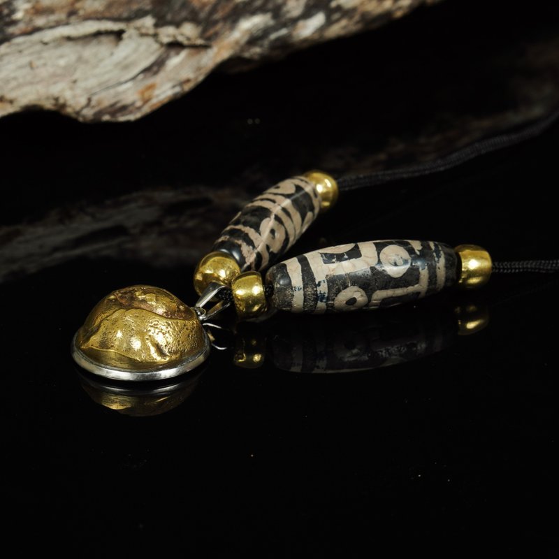 缅甸带眼图腾.铜合金.达隆咒珠-西亚6眼古珠绳链 - 长链 - 其他材质 