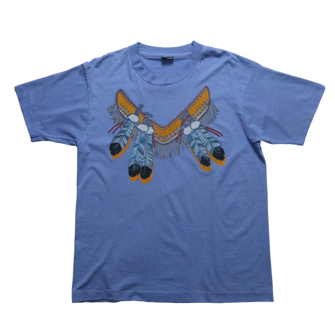 90s Screen Stars 美国制Indian feather print tee - 男装上衣/T 恤 - 其他材质 紫色