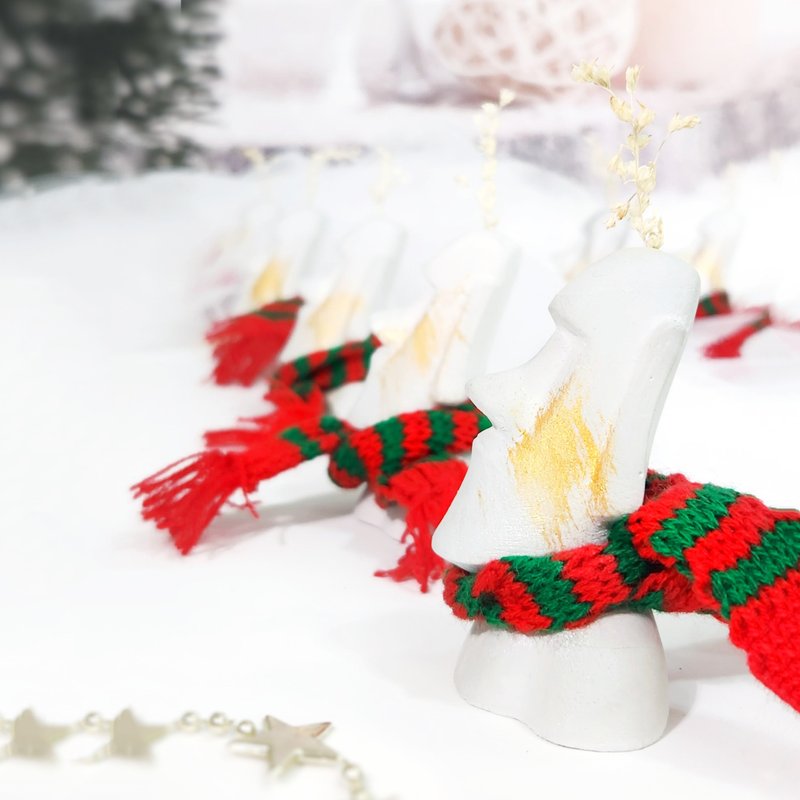 【圣诞限定】复活岛摩艾x干花 / 在我头上插棵花 / 扩香石像 礼物 - 香薰/精油/线香 - 水泥 