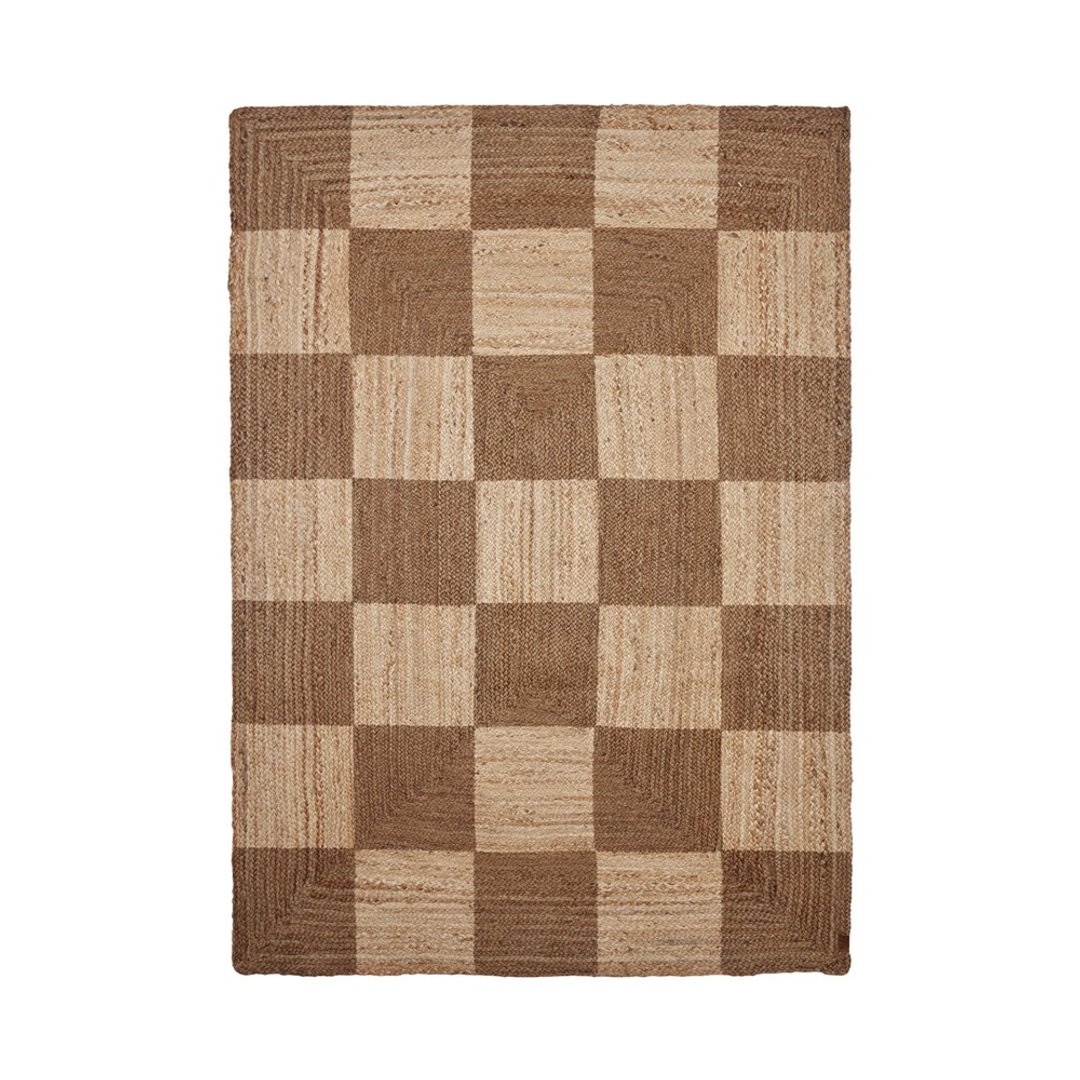 OYOY 黄麻编织地毯 / 棋盘格 - 地垫/地毯 - 棉 卡其色
