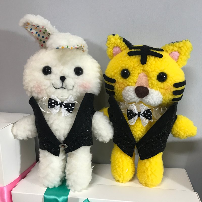 RABBIT LULU 我们都要结婚系列 长腿版 老虎与兔子之恋 婚礼摆饰 - 摆饰 - 棉．麻 白色