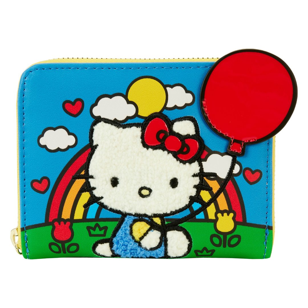 Loungefly Hello Kitty 50周年刺绣拉链银包 - 皮夹/钱包 - 人造皮革 蓝色