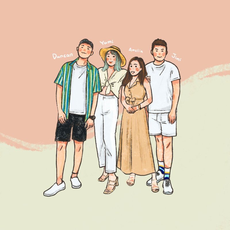 【电绘 / 全身】电子档 情侣 同志 似颜绘 头贴 手机壁纸 - 电子手绘真人画像/绘画/插画 - 其他材质 