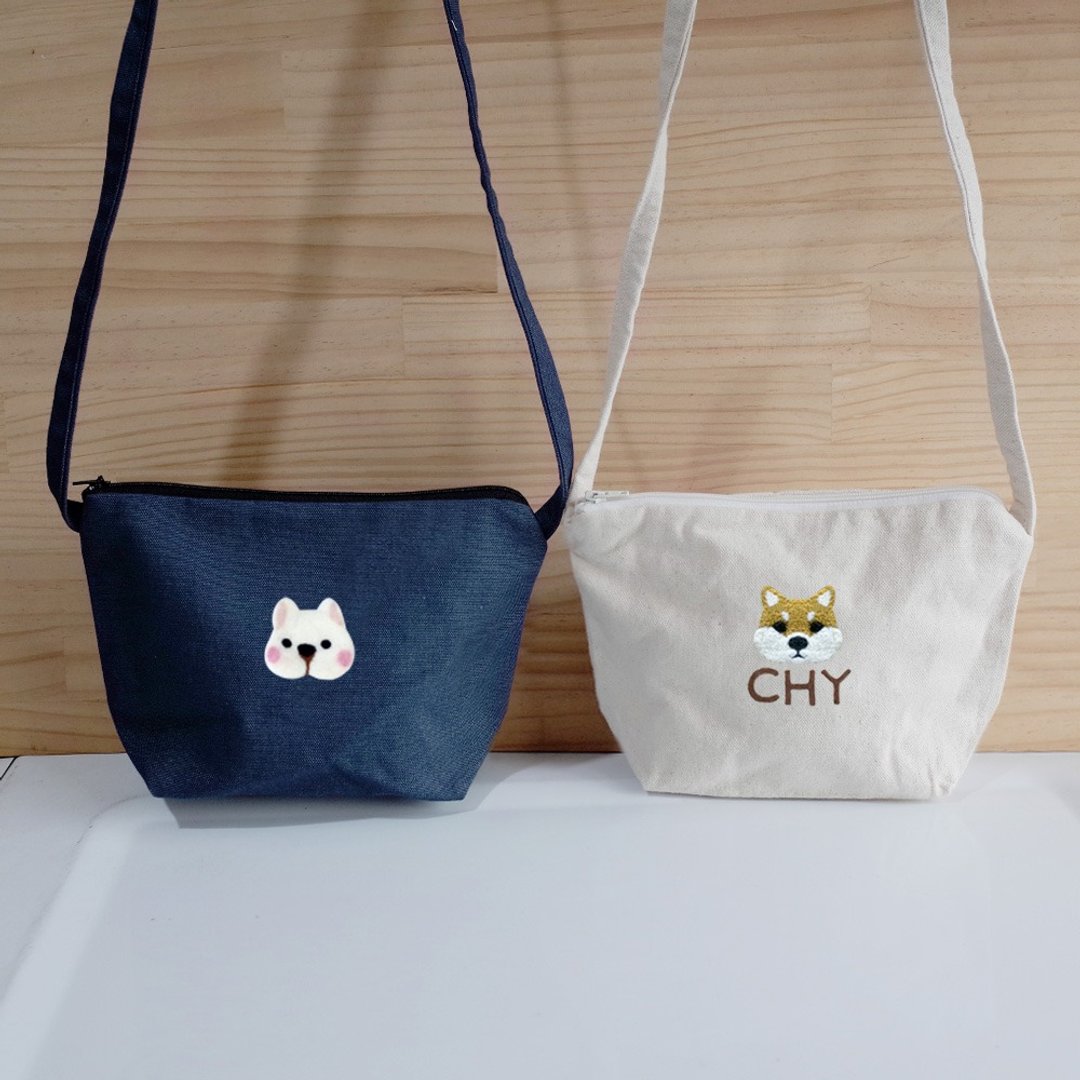 【Q-cute】包包系列-随身小小包-狗头、猫头、兔头-加字/定制化 - 侧背包/斜挎包 - 其他材质 多色