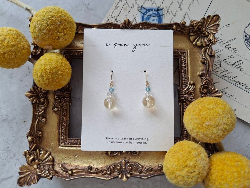 i sea you 巴尔干系列－小芒果－黄水晶、天河石 - 耳环/耳夹 - 半宝石 