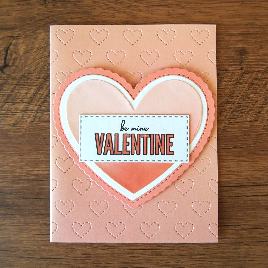 be mine valentine 爱心 暗纹 情人卡 爱情卡 告白卡 情人节 - 卡片/明信片 - 纸 粉红色