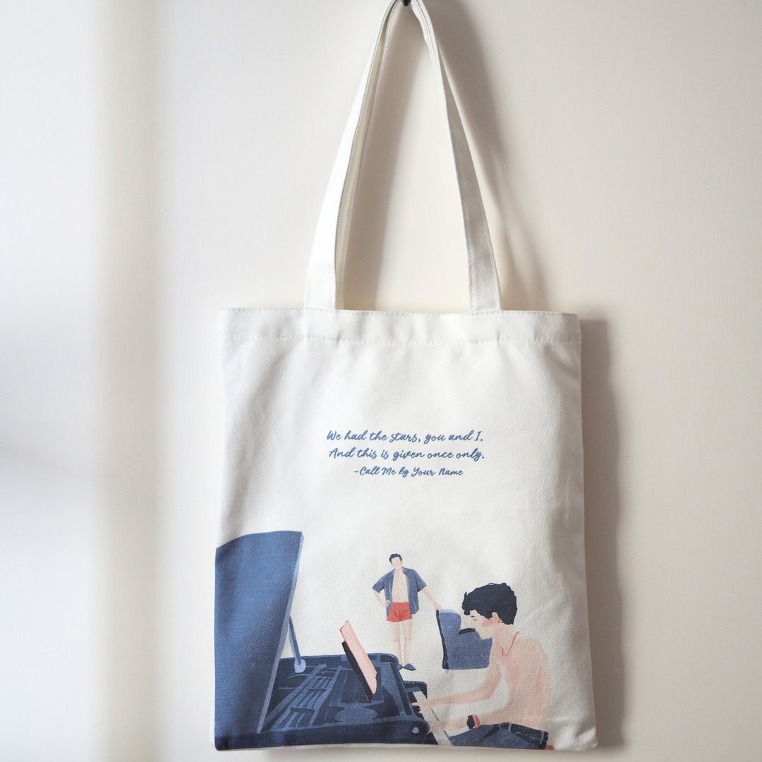 Tote bag/布袋 - Call Me by Your Name - 侧背包/斜挎包 - 棉 白色