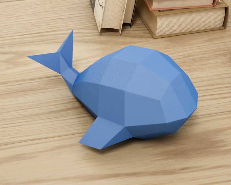Easy papercraft template, simple whale model, DIY paper craft, DIGITAL TEMPLATE - 手工艺教程/工具书 - 其他材质 