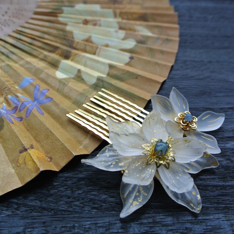 向雪发梳/发簪/发钗 - 发饰 - 铜/黄铜 白色