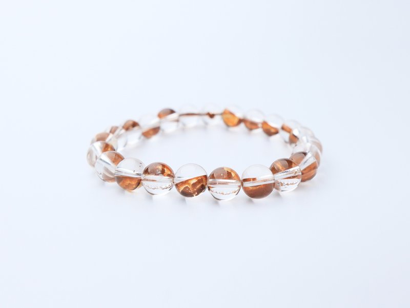 小红豹豹 红泥骸骨闪灵 半月牙 闪灵 闪灵水晶 红泥骸骨 水晶手链 - 手链/手环 - 水晶 咖啡色