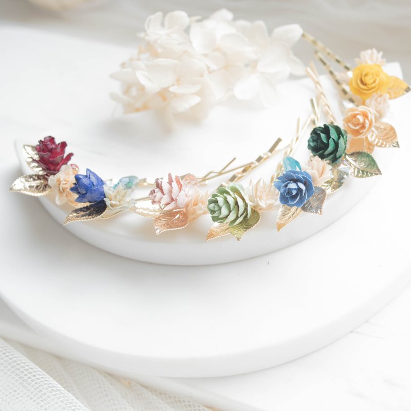 魔法 松果发夹 - 礼物/耳环/婚礼/干燥花/ - 发饰 - 植物．花 