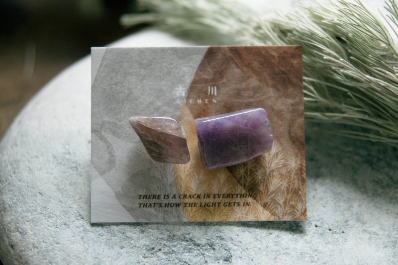 CRACK | 矿物系耳环 |  EARRINGS - 耳环/耳夹 - 水晶 紫色