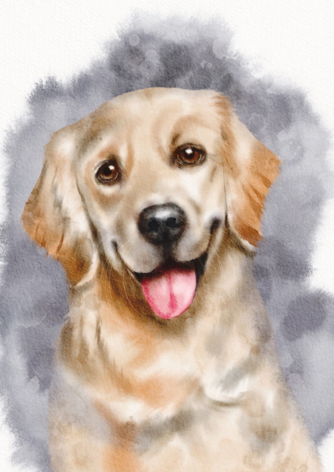 Printable custom dog portrait. Pet portrat from photo. Digital watercolor - 电子手绘真人画像/绘画/插画 - 其他材质 多色