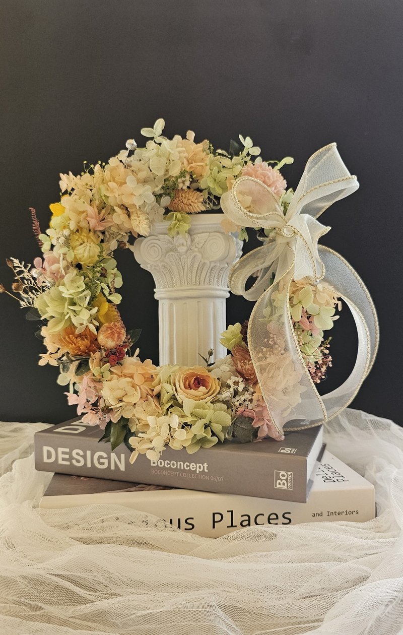 浪漫永生绣球花圈 - 干燥花/捧花 - 植物．花 