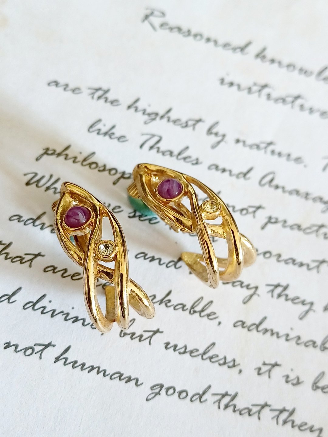 Avintage jewelry 秀气阿拉伯风格环型 夹式耳环 - 耳环/耳夹 - 其他金属 