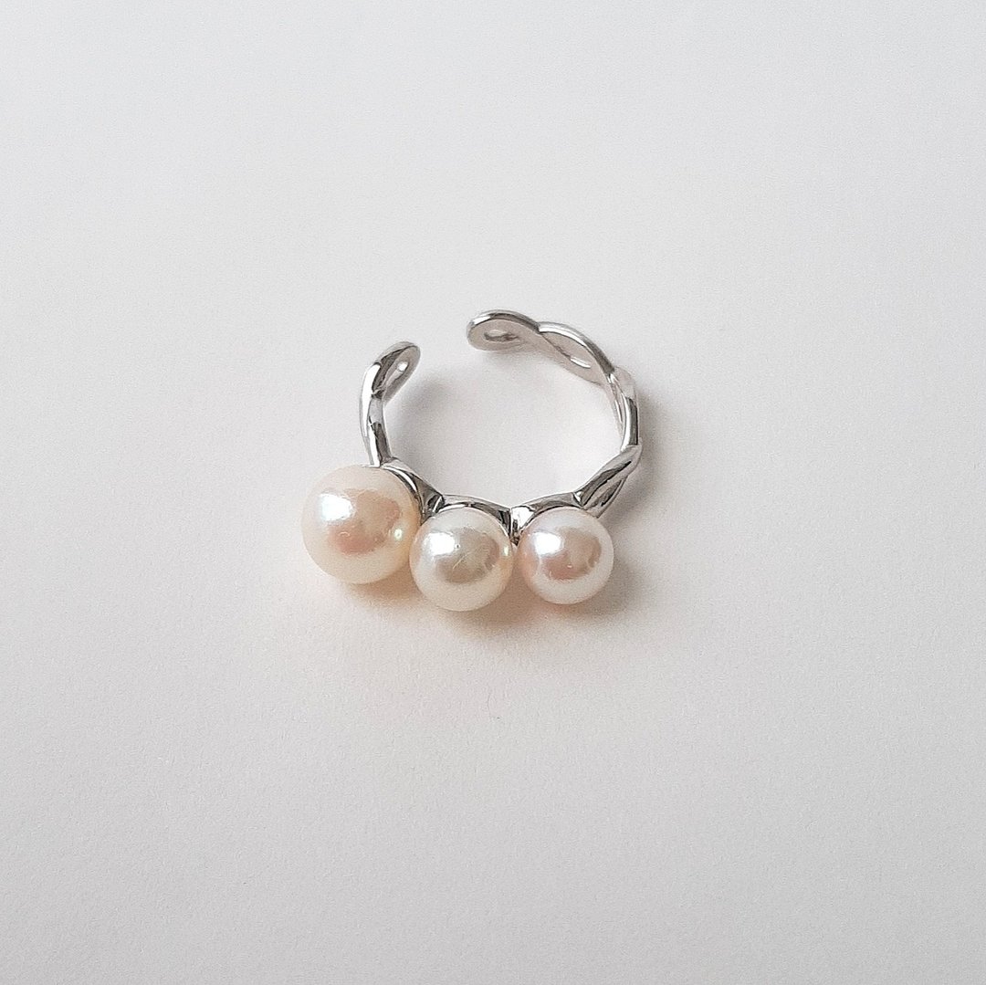 SV 耳扣 Akoya珍珠 珍珠耳扣 Akoya珍珠 日本珍珠 pearl earcuff 珍珠耳骨夹 진주이어커프 - 耳环/耳夹 - 珍珠 