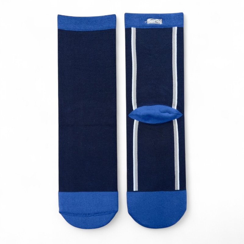 BestTag 背直线条纹 深蓝白22-28cm - 袜子 - 棉．麻 蓝色