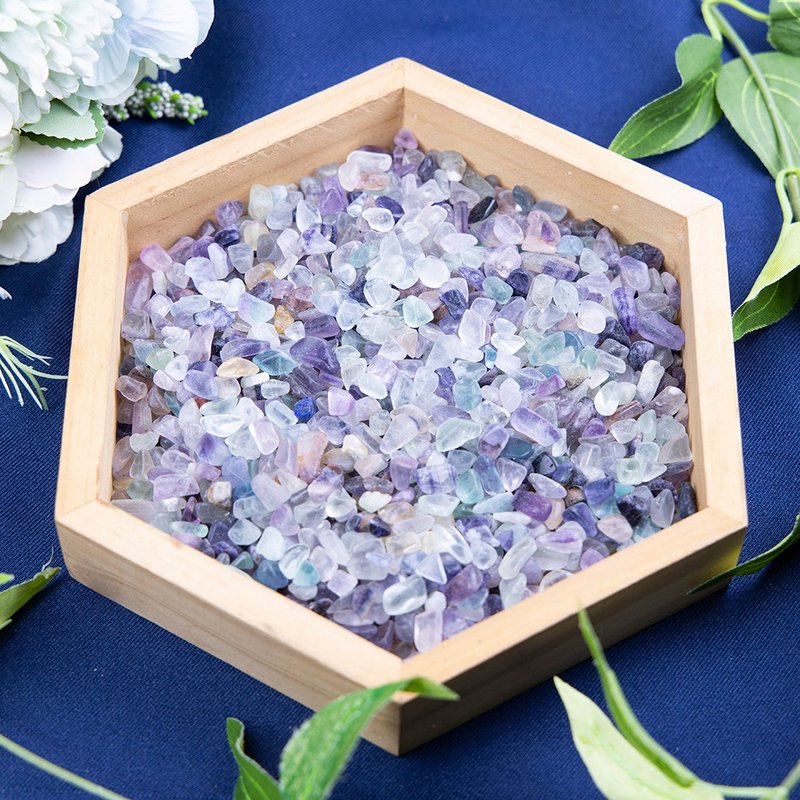 天然萤石碎石招财桃花紫水晶海蓝宝绿松石白水晶海蓝宝蓝砂石橄榄 - 其他 - 其他材质 