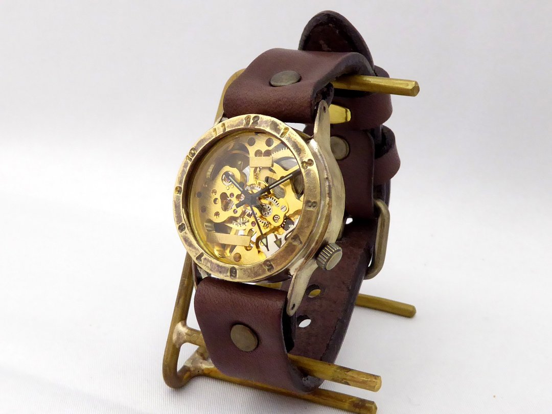 Handcrafted Watch HandCraftWatch Manual winding Brass Mens 32mm Arabic numerals (BHW057GD / BR) - 女表 - 铜/黄铜 金色