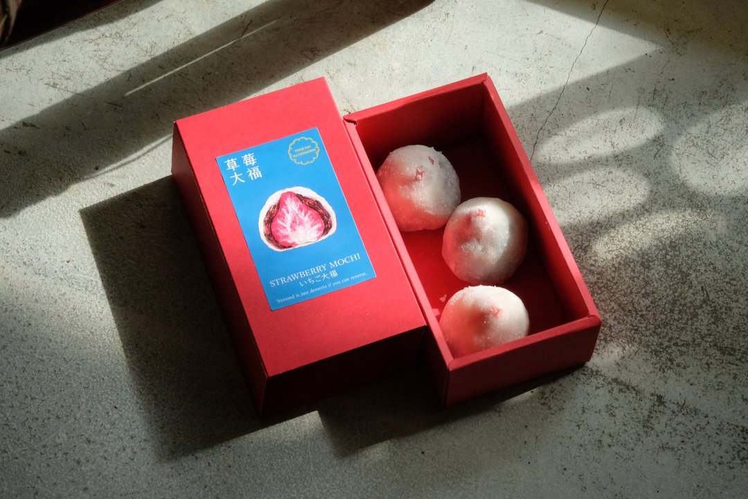 【定制化商品】草莓大福 甜点贴纸 圆形 长形 包装贴纸 公版贴纸 - 贴纸 - 防水材质 