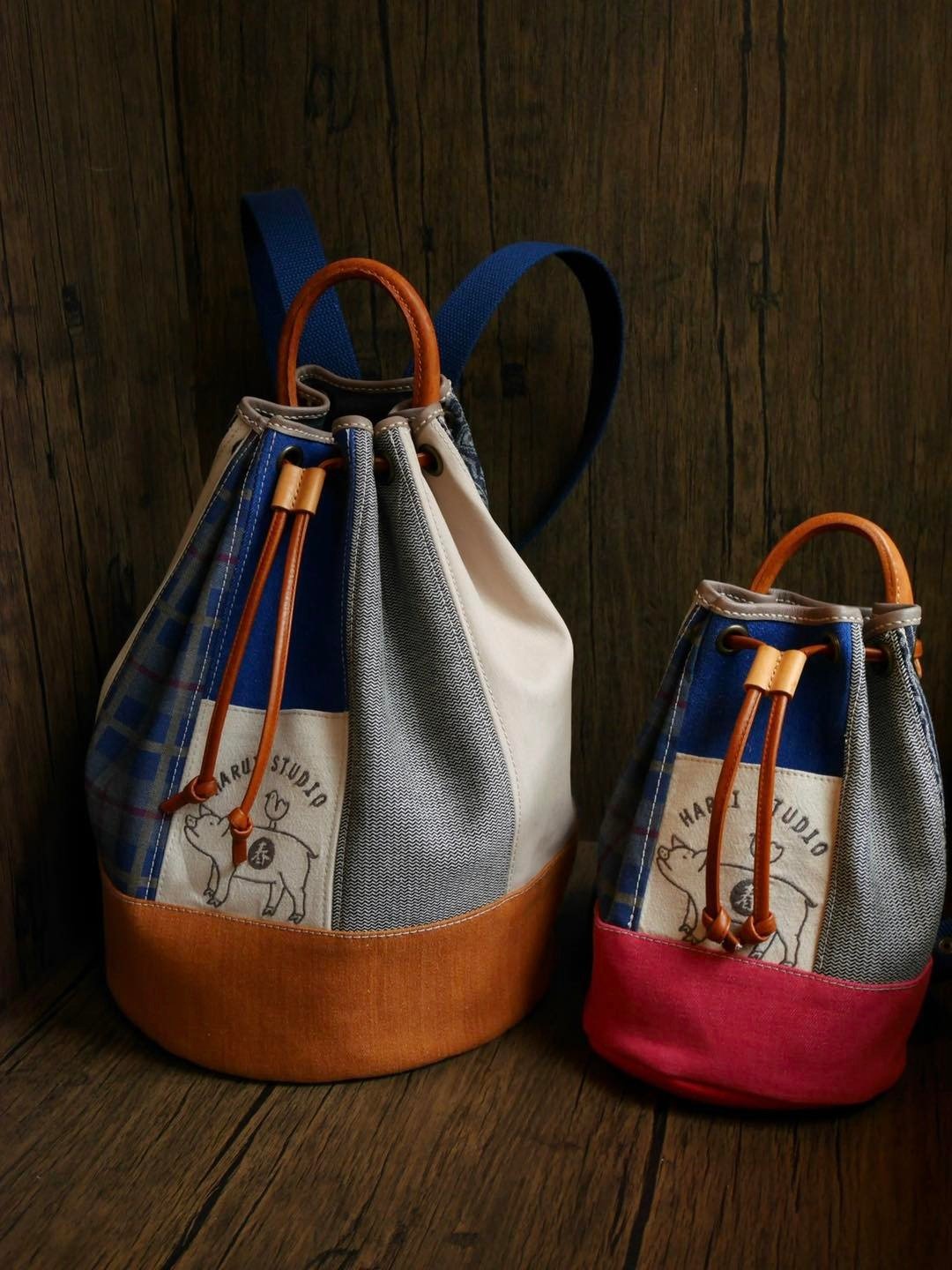 春猪12周年纪念款后背包 - 后背包/双肩包 - 真皮 蓝色