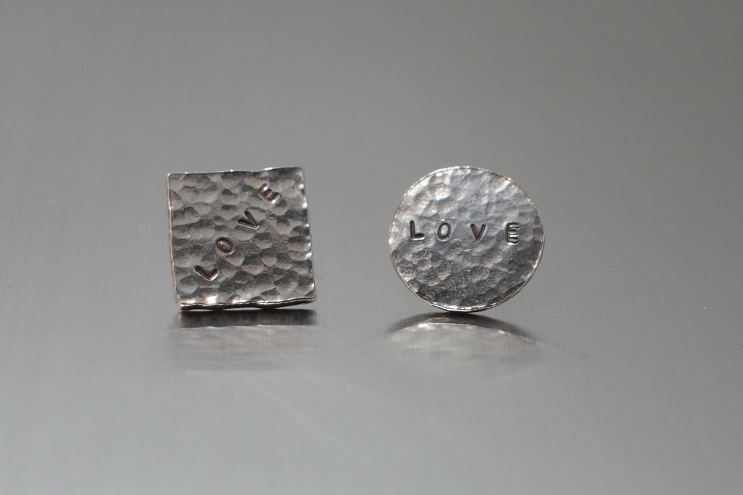【先询问时段】台南/HEAR UR LOVE可敲质感-耳环/文化币 - 金工/饰品 - 纯银 
