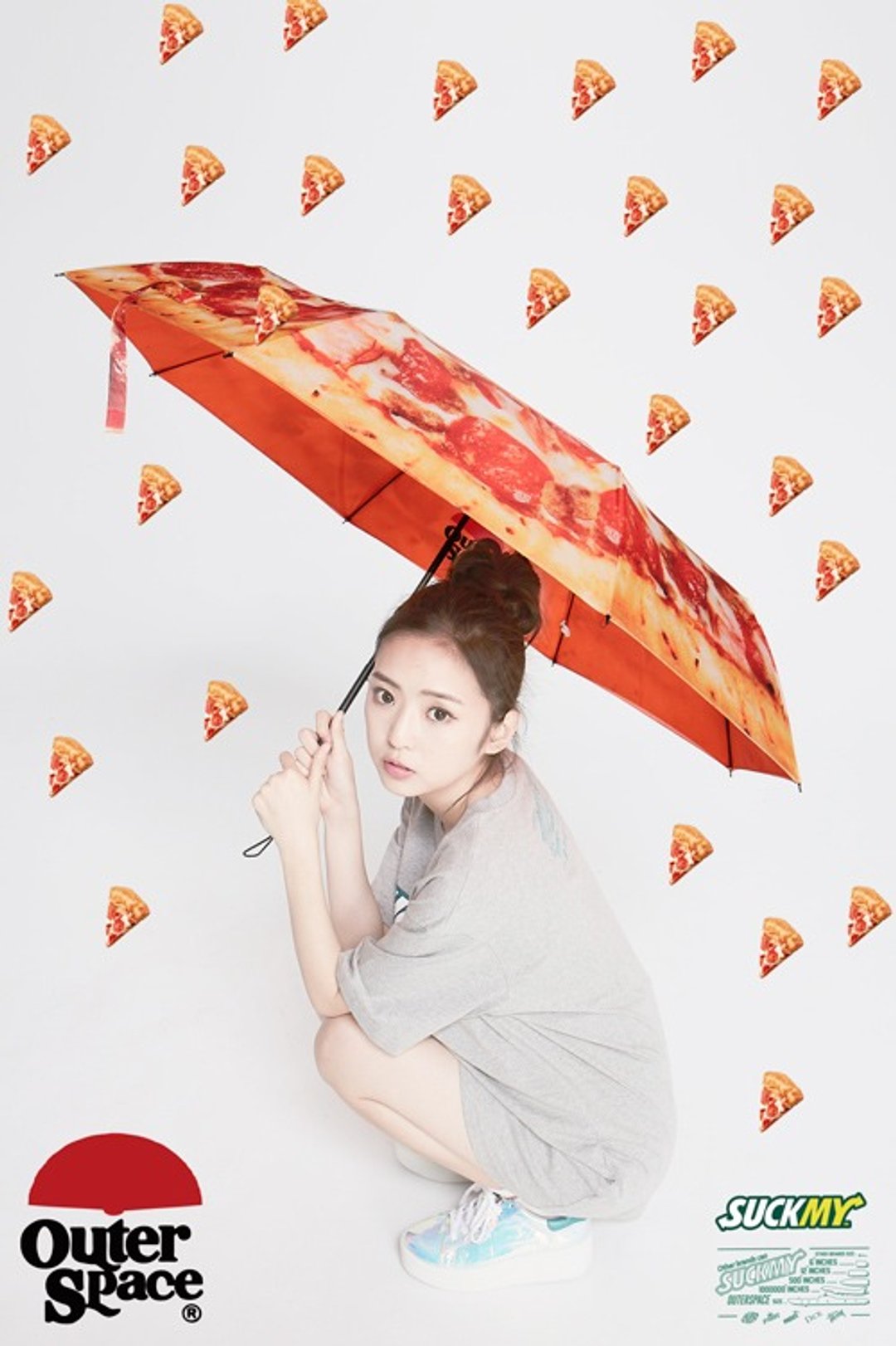 OUTER SPACE PIZZA 太空伞 - 雨伞/雨衣 - 塑料 橘色