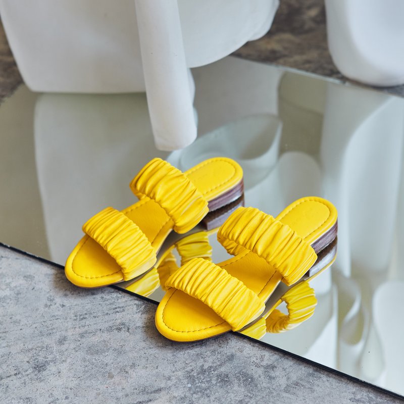 【Off-Season Sales】Yellow - Celosia Sandals - 拖鞋 - 真皮 黄色