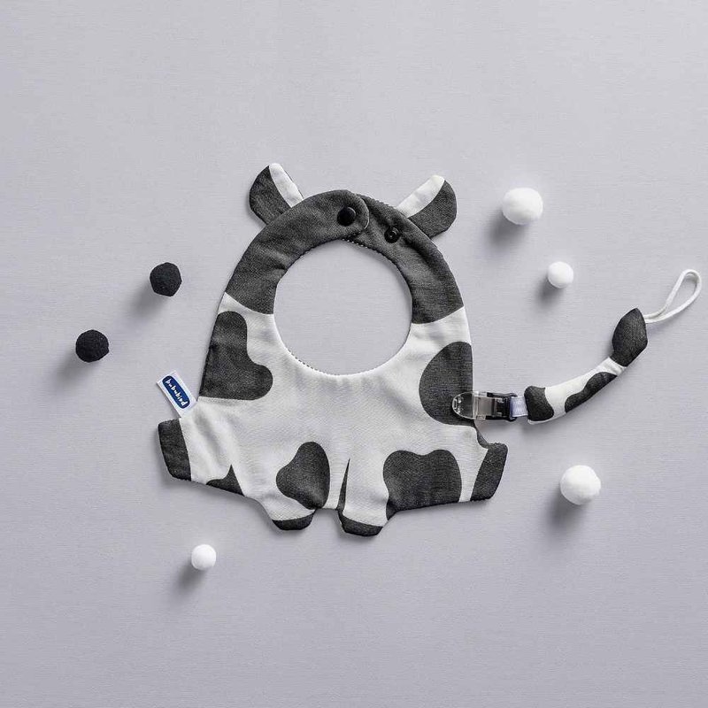 乳牛造型兜兜组 - 围嘴/口水巾 - 棉．麻 