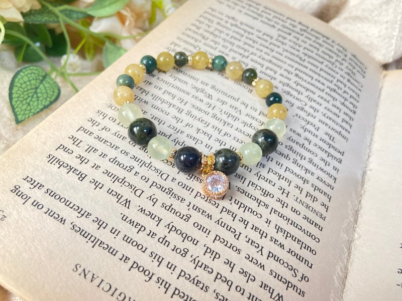 绿龙晶/葡萄石/金绿柱石/水草玛瑙 水晶手链 - 手链/手环 - 水晶 绿色