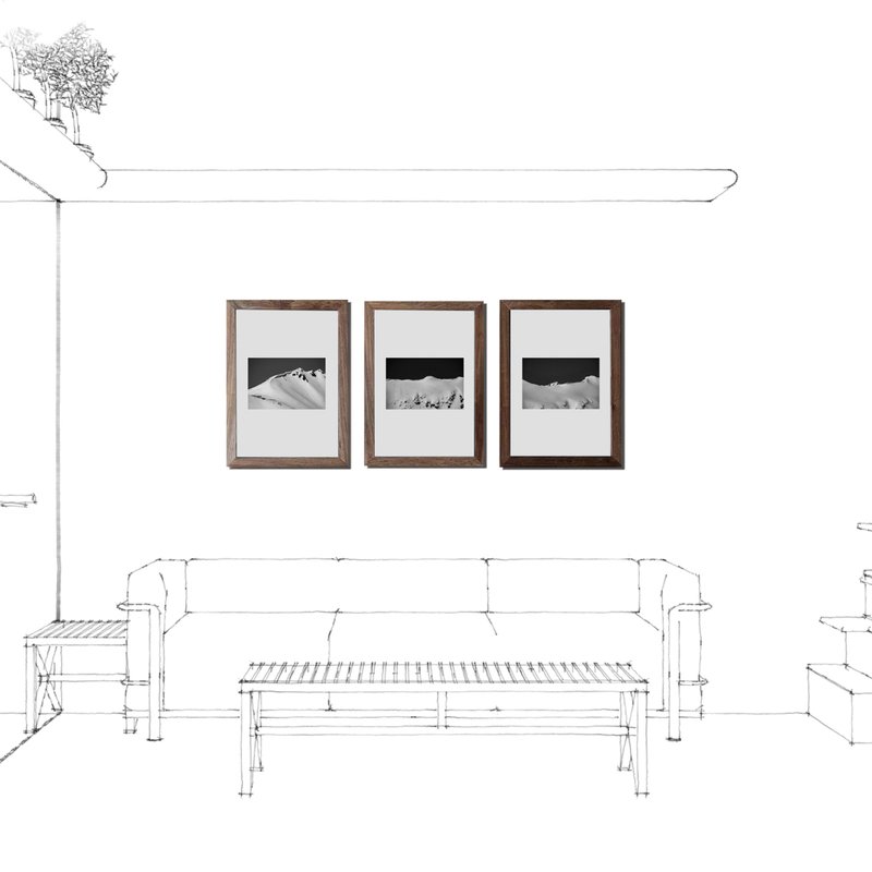 The Mountain 3 piece teak picture frame set - 画框/相框 - 木头 