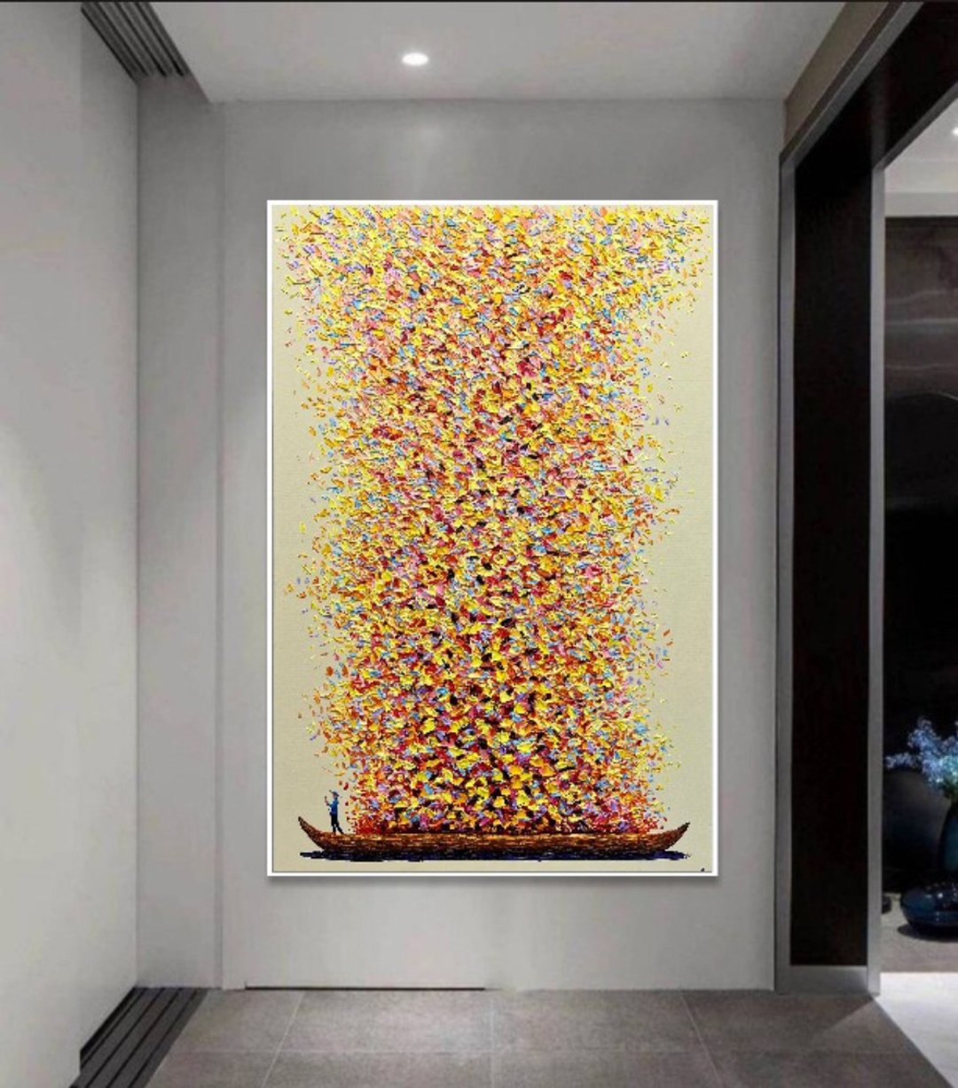 抽像多彩画划船油画厚涂风格极简艺术 - 墙贴/壁贴 - 压克力 多色