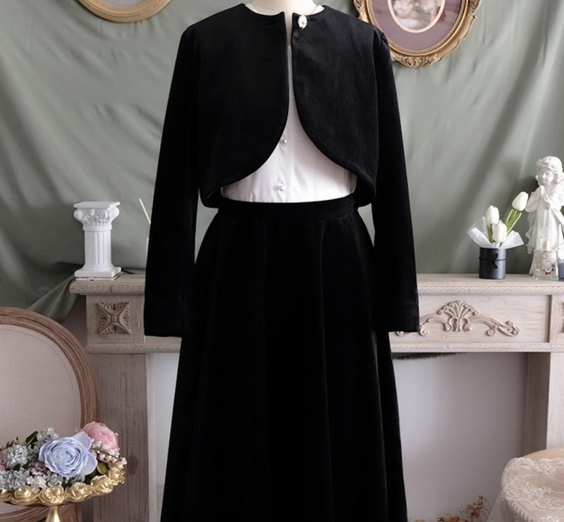 【手工制作】法式复古/小香风上衣 - 女装上衣 - 其他材质 黑色