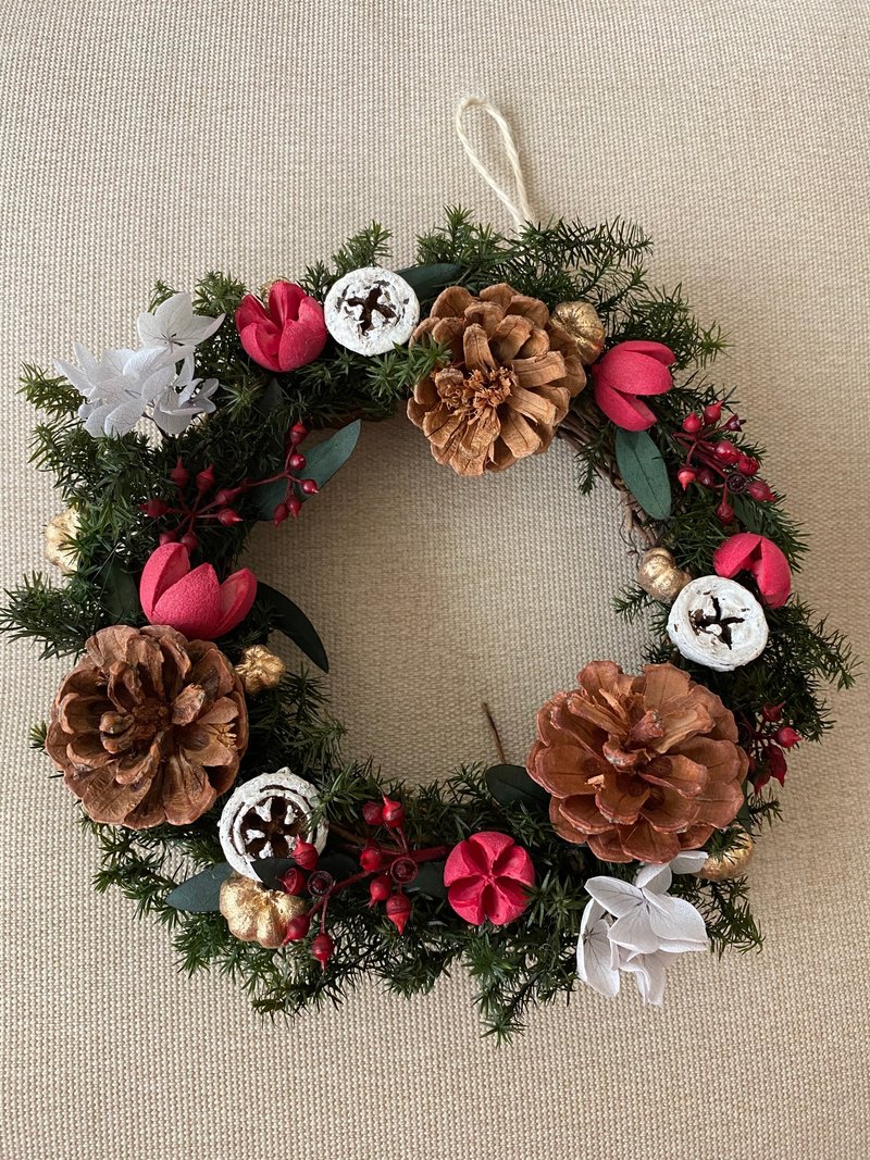 圣诞花圈.圣诞礼物.花圈.永生花圈.圣诞装饰.圣诞布置 - 干燥花/捧花 - 植物．花 多色