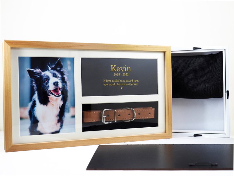 Pet Ashes & Keepsake wooden Frame (15x8inch) Holds a collar, Engraved poem and a - 其他 - 木头 咖啡色