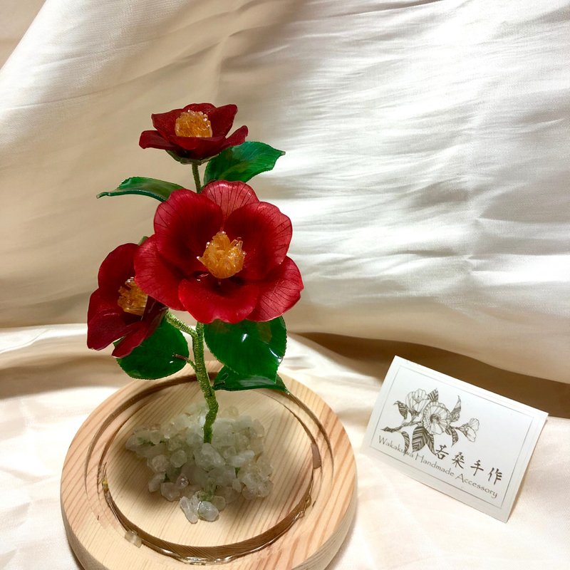 【若桑】Camelia。山茶花/椿。手造花饰。DIY材料包。半成品。 - 其他 - 树脂 白色