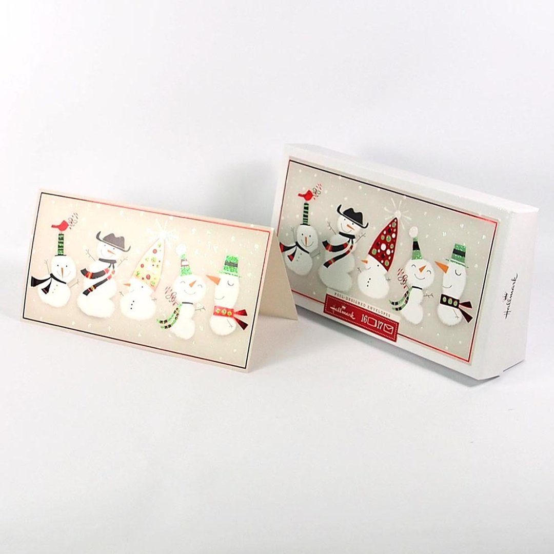 雪人家族 耶诞盒卡16入【Hallmark-卡片 圣诞节系列】 - 卡片/明信片 - 纸 白色