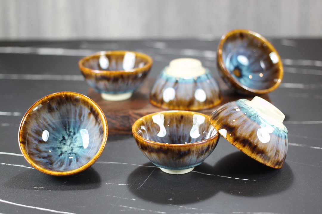 【品味生活】紫恋 天目釉 圆满六杯组 莺歌名家叶敏祥作品 - 茶具/茶杯 - 瓷 