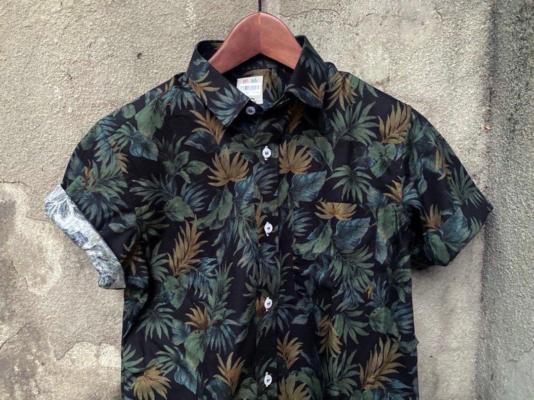 深林 短/长袖 手工衬衫 Shirt - 男装衬衫 - 棉 多色