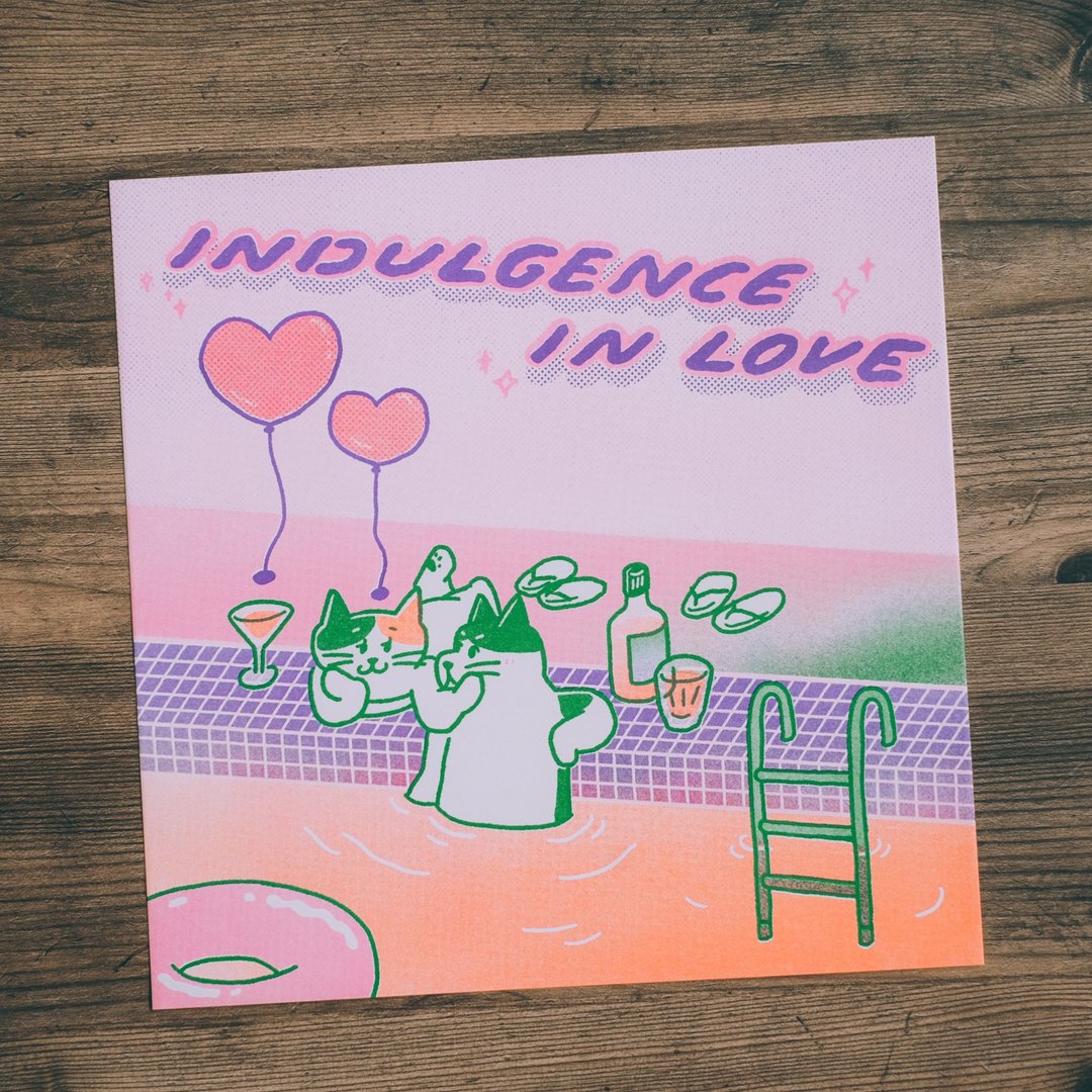 MEOWSIC CLUB 专辑封面海报-Indulgence in Love - 卡片/明信片 - 纸 粉红色
