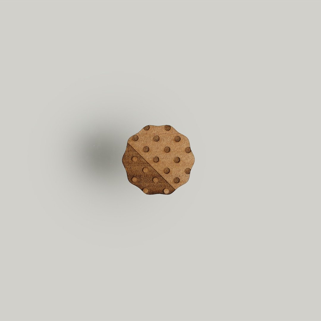 brooch namimaru dot / Namimaru dot brooch - 胸针 - 木头 