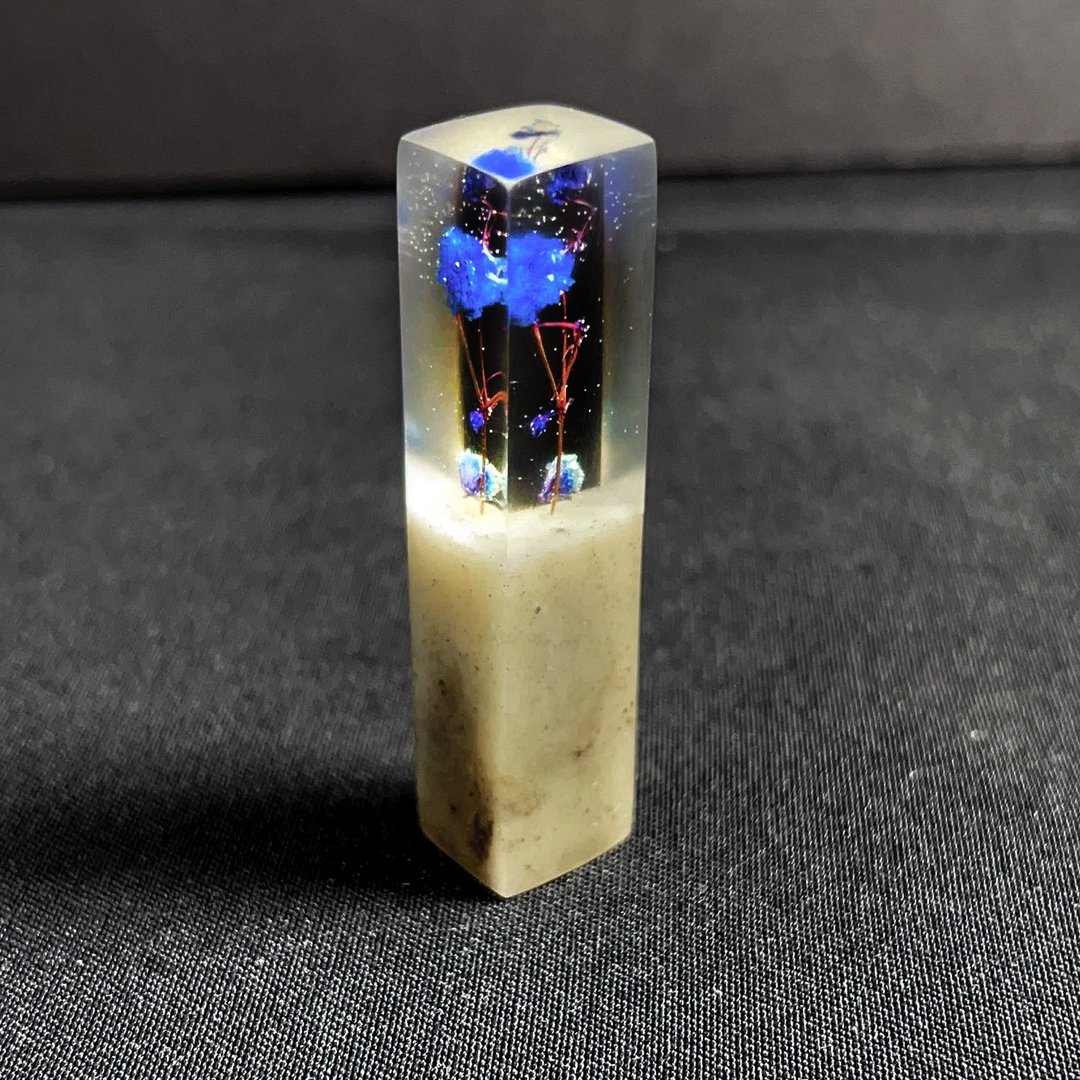 定制化手工印章-|永生花树脂印章 1.2 x 1.2 CM|篆刻印章 - 印章/印台 - 石头 