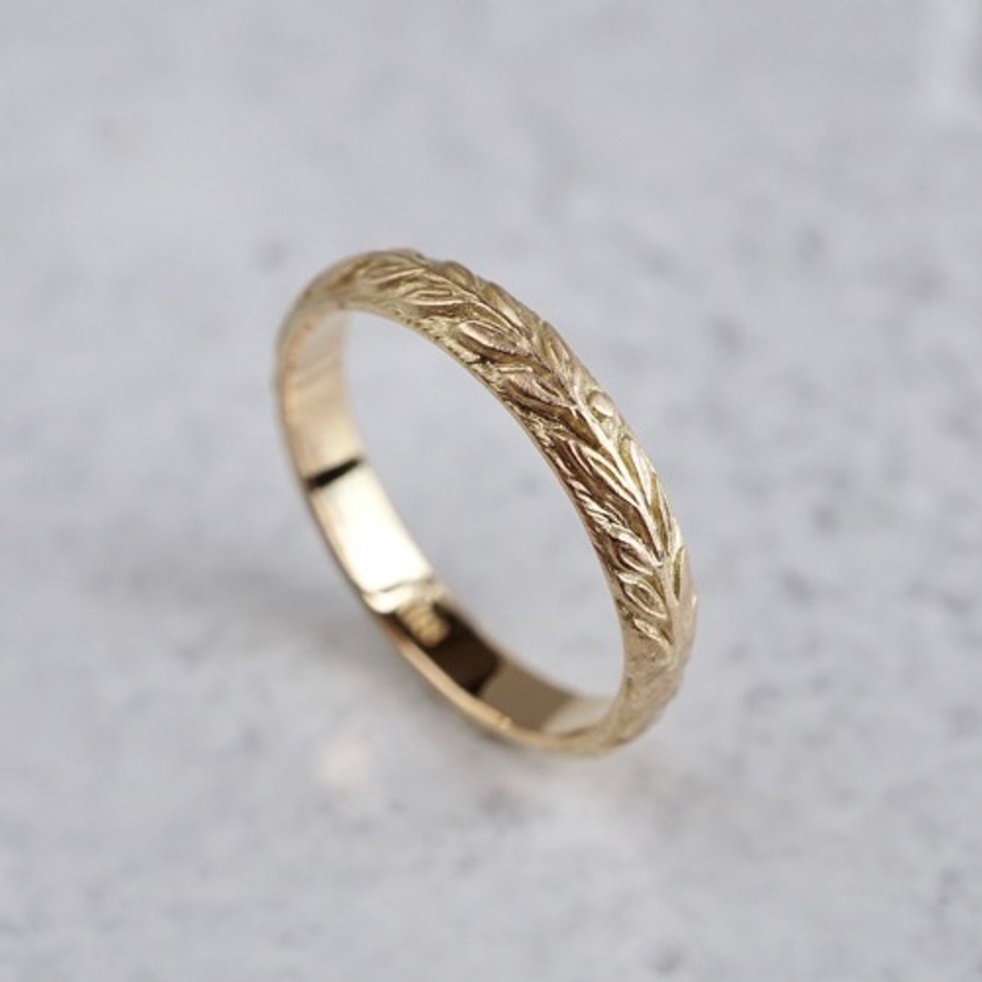 Laurel wreath ring  R076K10 - 戒指 - 贵金属 金色