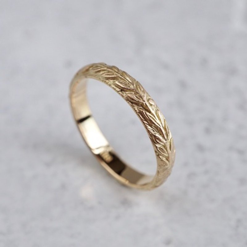 Laurel wreath ring  R076K10 - 戒指 - 贵金属 金色
