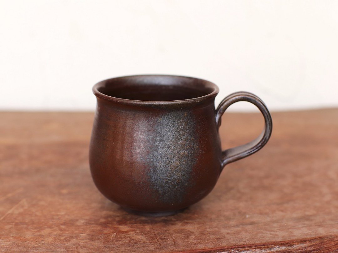 Bizen ware coffee cup (middle) c2-221 - 咖啡杯/马克杯 - 陶 咖啡色