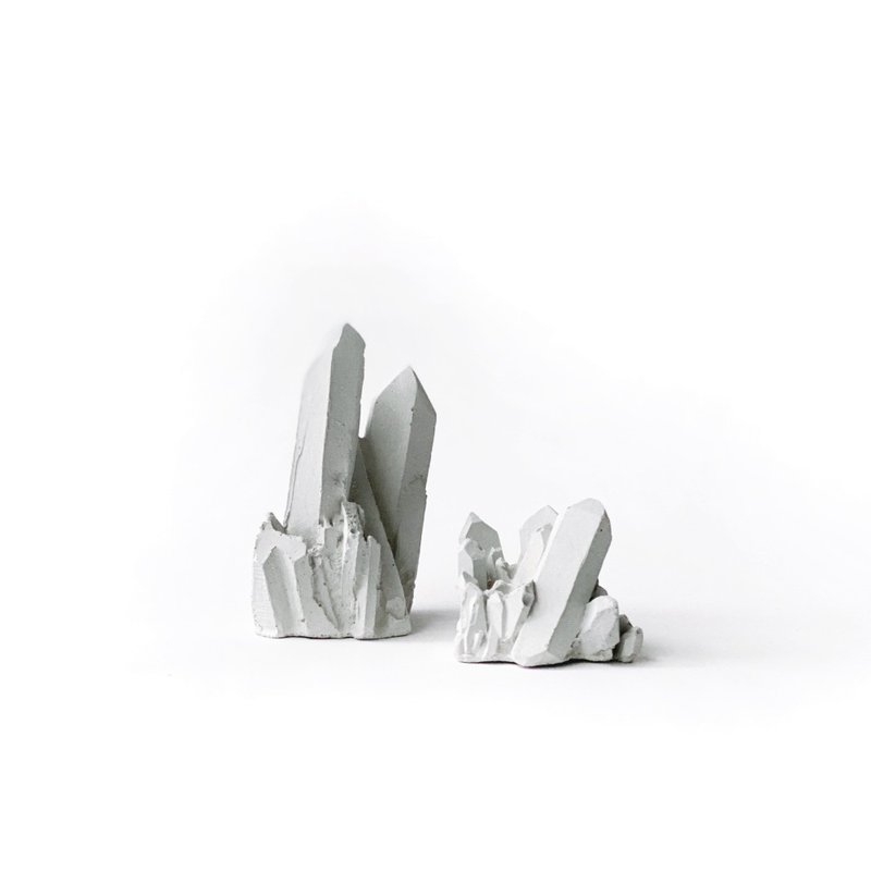 (预购) 纯灰系列 |  大小冰晶矿山两件组  水泥扩香石 室内摆饰 - 摆饰 - 水泥 灰色