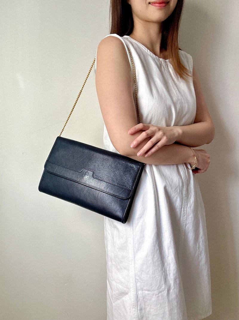 中古美品 Christian Dior 牛皮链带包 轻奢侈 迪奥 - 侧背包/斜挎包 - 真皮 黑色